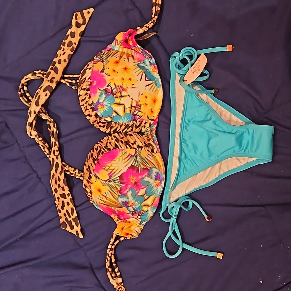 Victoria's Secret add 2 cups push up bra bikini swimsuit 32D/S